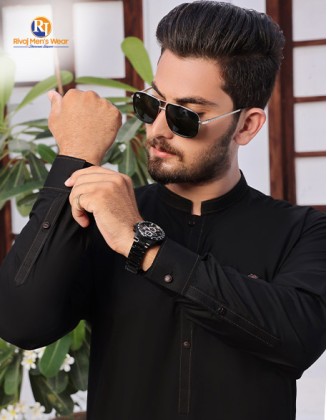 Jet Black Kurta Pajama