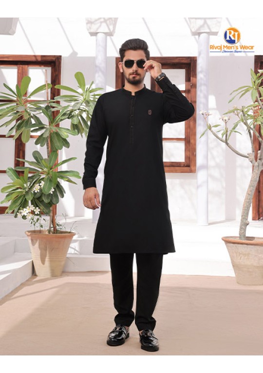 Jet Black Kurta Pajama