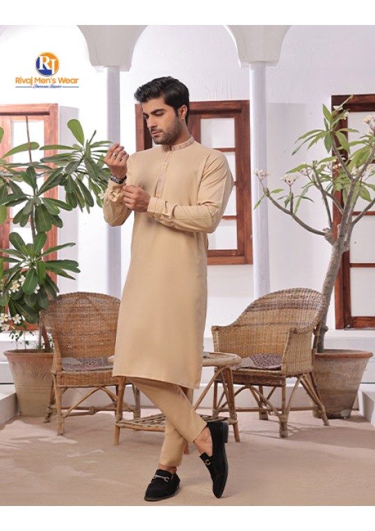 Beige Colour Kurta Trouser