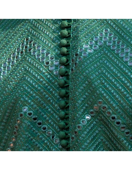  Green Mirror Embroidered fabric