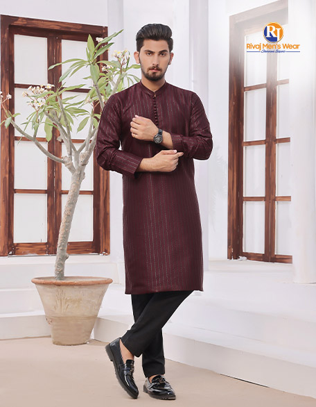 Dark Maroon Fancy Kurta