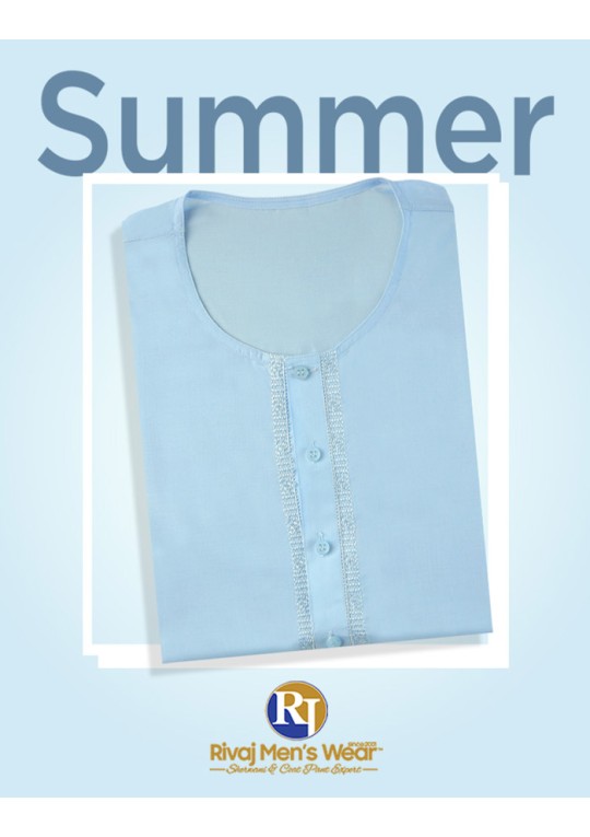 Light Blue Summer Lawn Kurta