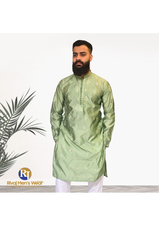 Light Green Silk Kurta