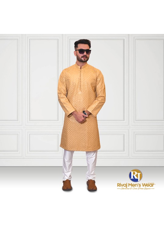 Gold Embroidered Kurta