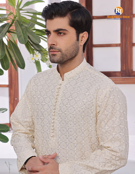 Elegant Cream Cotton-Silk Kurta