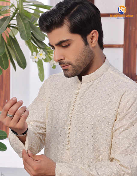 Elegant Cream Cotton-Silk Kurta