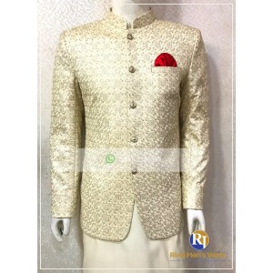 Light Golden Galaxy Embroidered Prince coat
