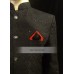 Black Embroidered Diamond Design Prince Coat