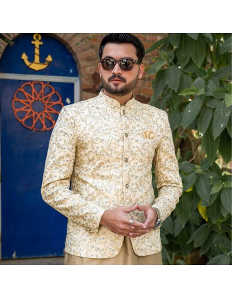   Golden embroidered prince coat