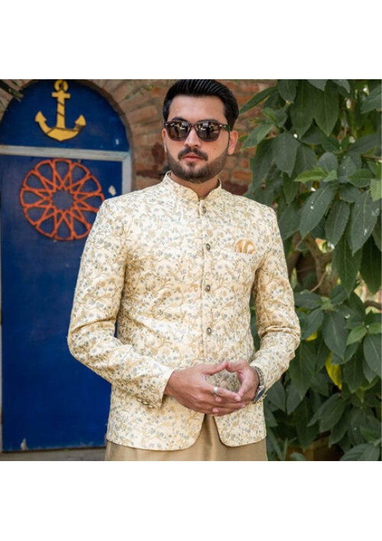   Golden embroidered prince coat