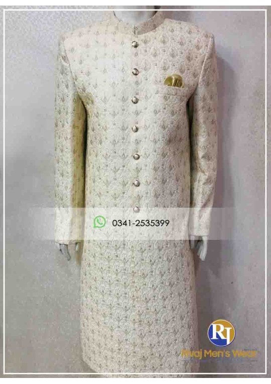 Offwhite Embroidered Galaxy Sherwani