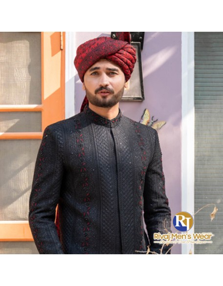 Maroon Elegance Sherwani