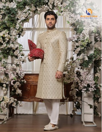 Premium Beige Traditional Sherwani