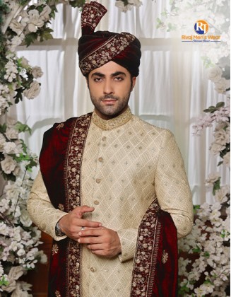 Premium Beige Traditional Sherwani