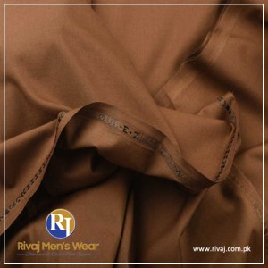 Brown Soft Blended Unstitched Fabric For Mens