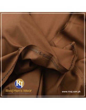 Brown Soft Blended Unstitched Fabric For Mens