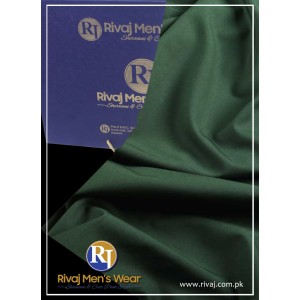 Green Soft Blended Unstitched Fabric For Mens