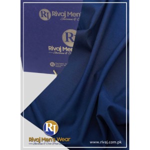 Navy Blue Soft Blended Unstitched Fabric For Mens