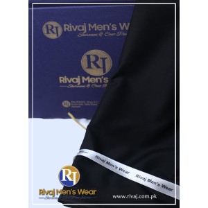 Black Soft Blended Unstitched Fabric For Mens