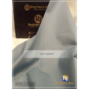 Bluish Grey Semi Toyobo Unstitched Fabric For Mens