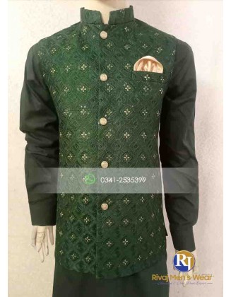 Green Embroidered Waistcoat