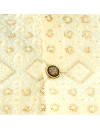 Cream Gold Embroidered waistcoat