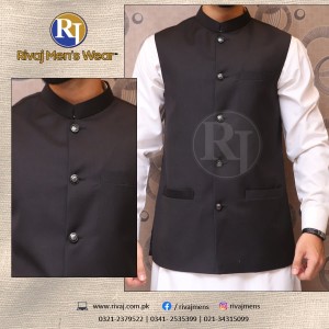 Black Suiting Fabric Waistcoat