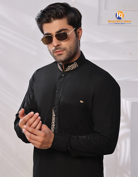 Black Embroidere Thobe