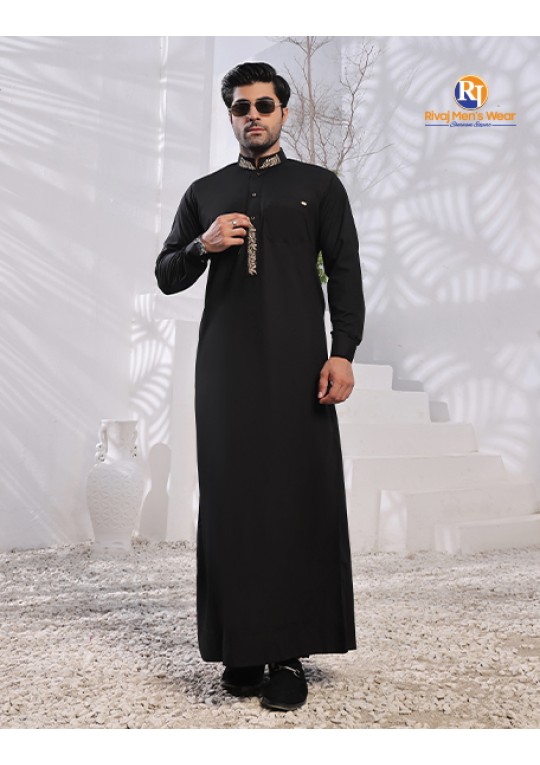 Black Embroidere Thobe