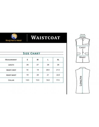 Blue Self Print Suiting Waistcoat