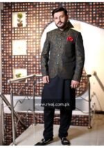 Green and Brown Jacquard Prince Coat