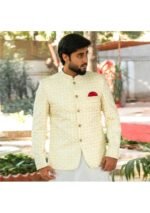 Cream Gold Embroidered Prince Coat