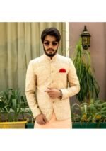 Peach Embroidered Prince Coat