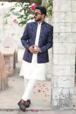 Blue Supreme Embroidered Prince Coat