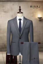 Charcoal Grey 2 Piece Coat Pant For Mens