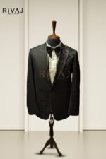 Luxury Black Embroidered Coat Pant