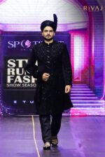 Designer Black Velvet Embroidered Sherwani
