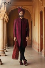 Maroon Front Open Gown